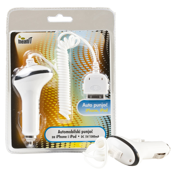 MeanIT Auto punjač za Iphone 4/ iPOD, 30 pin