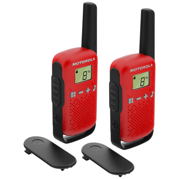 Motorola Walkie Talkie, domet 4 km, 16 kanala, crvena