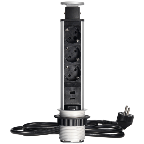 Orno Produžni kabel sa 3 x Schuko utičnice + 2 x USB, ugradbena