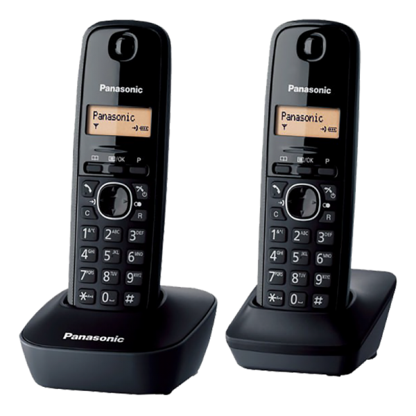 Panasonic Telefon bežični, DUO DECT, 1.25" LED display, crna boja