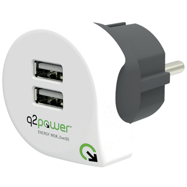 q2power Punjač kućni za smartphone, tablete, 2 x USB, 2.4A