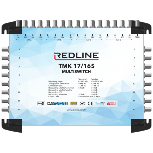 REDLINE Multišalter 4 satelita na 16 utičnica - TMK 17/16S