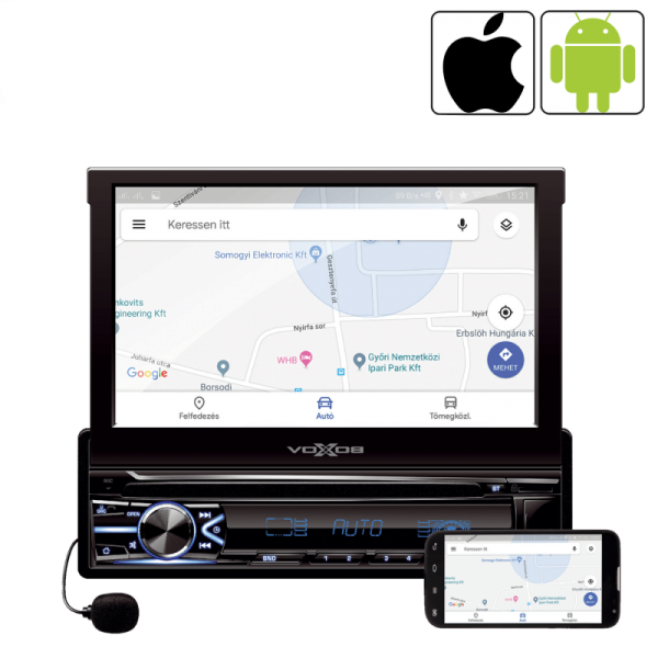 SAL Auto radio, 4 x 50W, 7.0"LCD Display, BT, Handfree