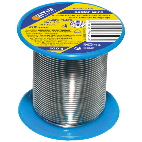 SMA Tinol za lemljenje, Ø2.0 mm, 100g - SW 2/100