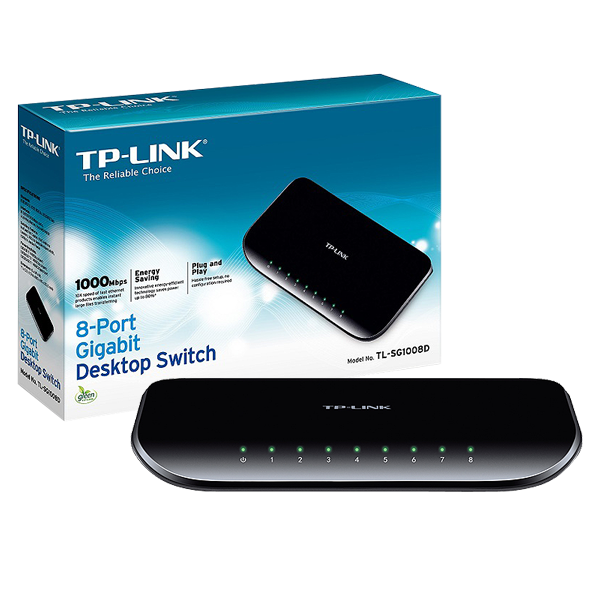 TP-LINK 8-Portni desktop switch, 5 x 10/100/1000 - TL-SG1008D