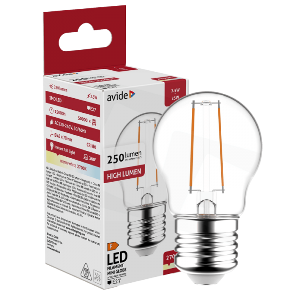 Avide Sijalica, LED 2.5W, E27, 2700K, 360°, 230V AC