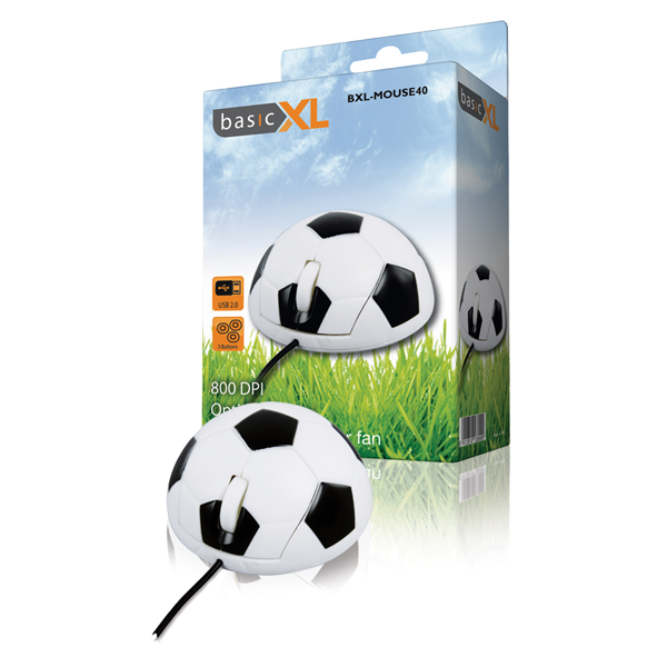 BASIC XL Miš optički,  800dpi, USB, oblik lopte - BXL-MOUSE 40