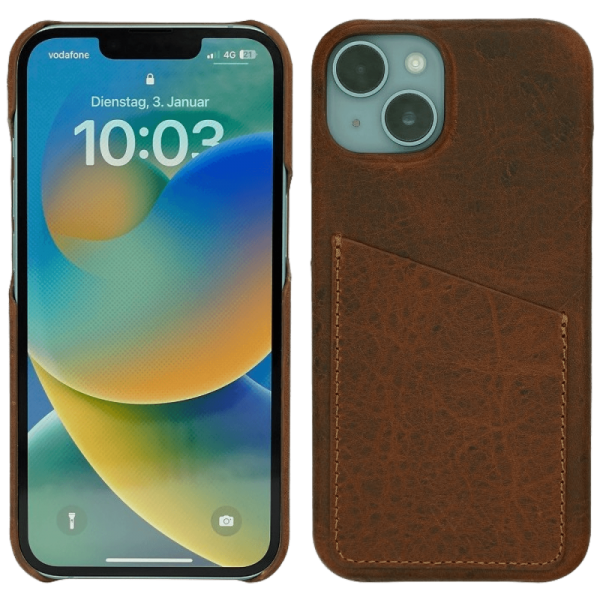 Wachikopa Maska za iPhone 14, držač za kartice, koža