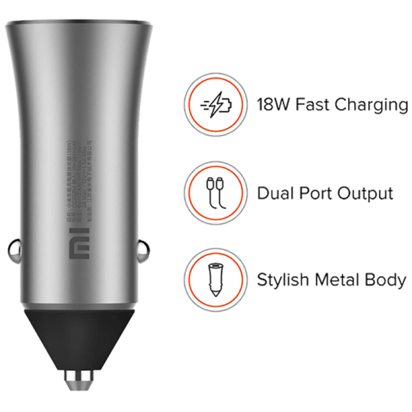 Xiaomi Auto punjač za smartphone, 2 x USB, QC 18 W, 12-24 V, 2.4 A