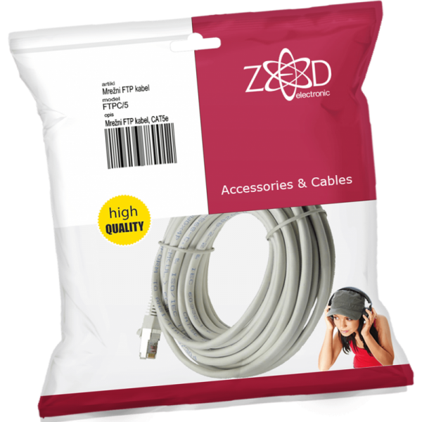 ZED electronic Mrežni FTP kabl, CAT5E, 5 met - FTPC/5