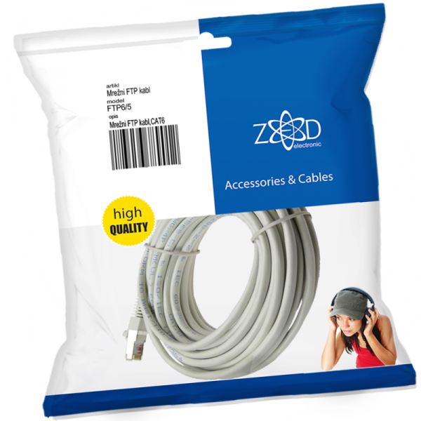 ZED electronic Mrežni FTP kabl, CAT6, 5 met - FTP6/5