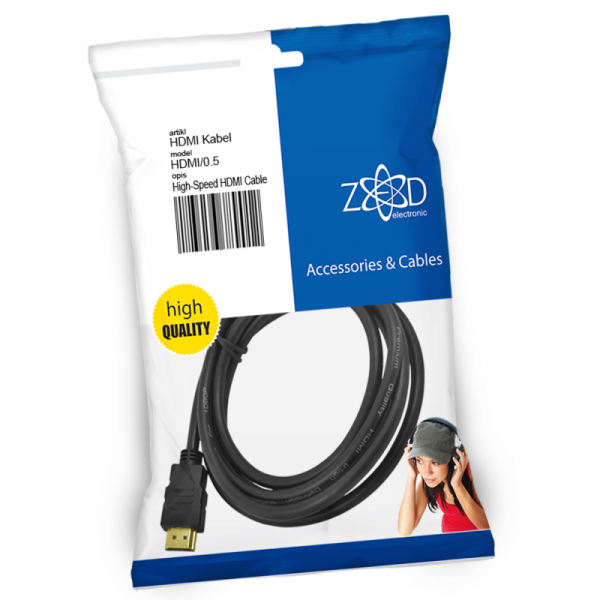 ZED electronic HDMI kabl, 0.5 met - HDMI/0.50