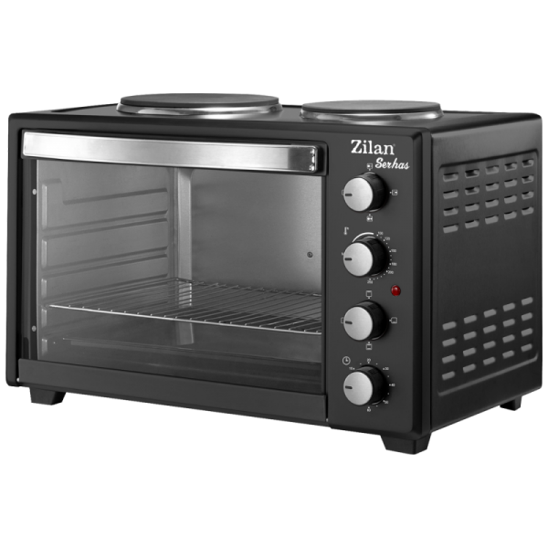 Zilan Mini pećnica, 2 grijače ploče, 45 l, 3200 W, crna