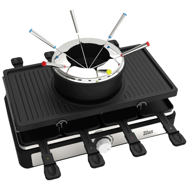 Zilan Električni Roštilj / Raclette / Fondue od sira, 3u1, 1400W