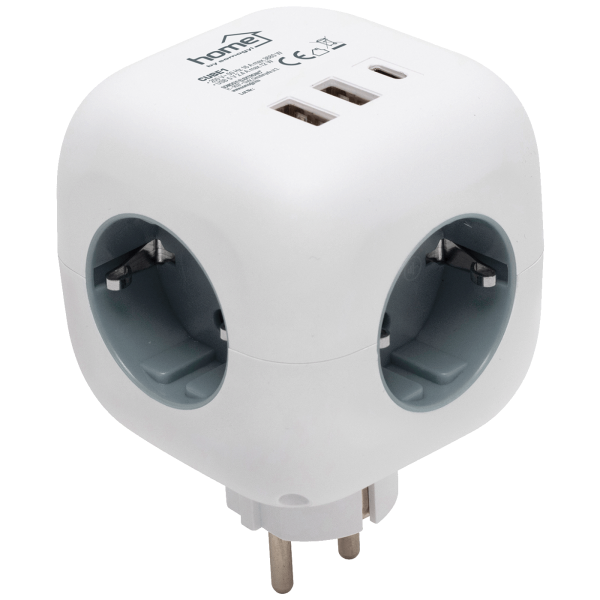 home Strujni razdjeljnik sa 3 utičnice,  3 x USB, kocka - CUBE1