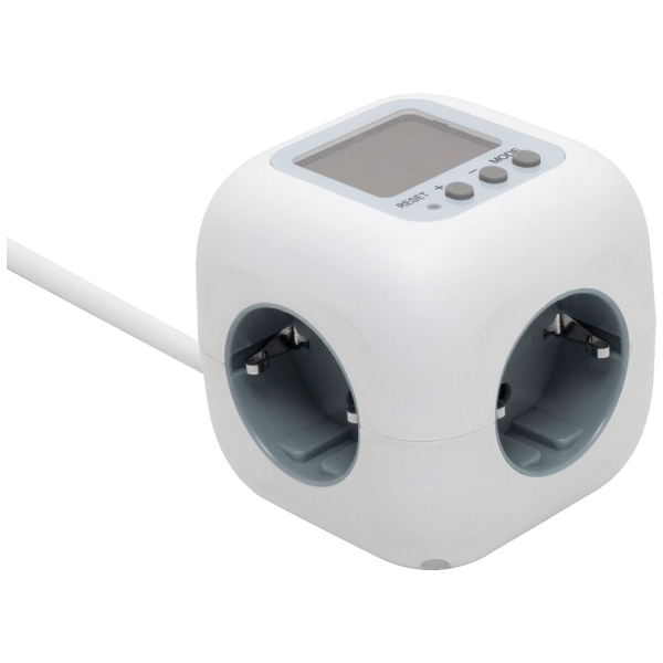 home Produžni kabl  sa mjeračem potrošnje, 3 utičnice, 1.5 met.