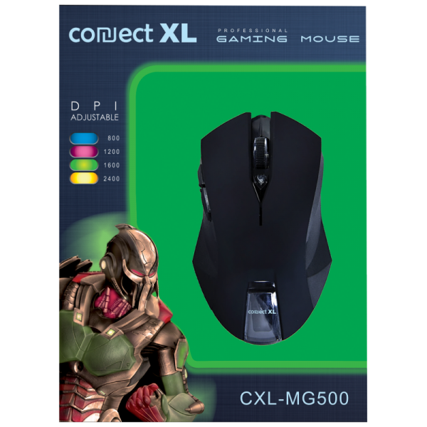 Connect XL Miš optički, 2400dpi GAMER, USB, 6 tipki