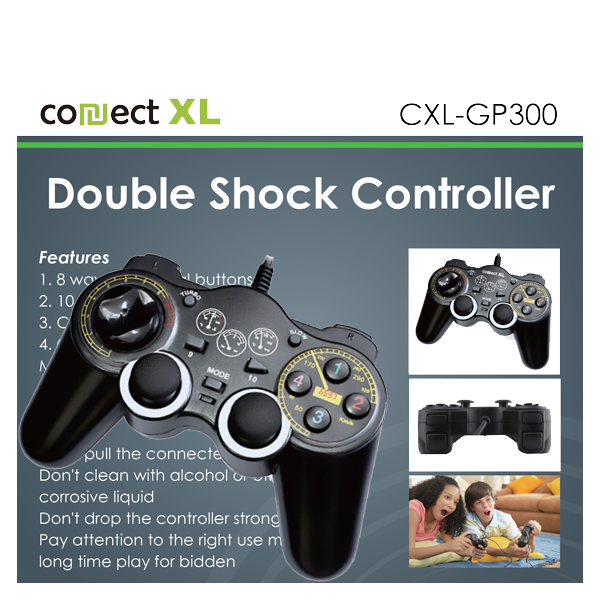 Connect XL Gamepad za PC sa vibracijom, 14 tipki/tastera, Double Shock