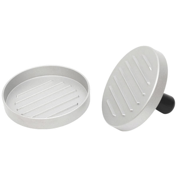 home Presa za hamburgere, rebrasti aluminij, promjer 115 mm