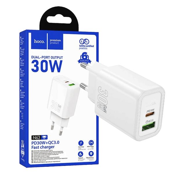 hoco. Punjač kućni, brzi, PD30W + QC3.0 - N63 Gentle