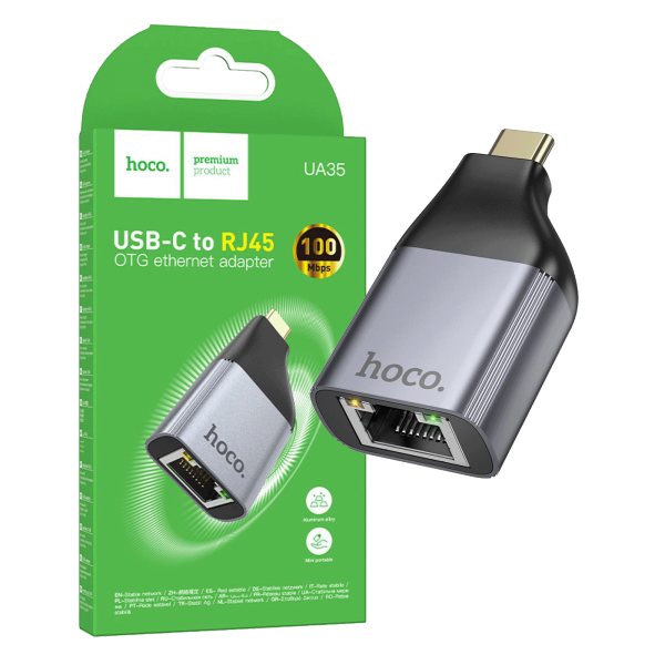 hoco. Adapter USB type C na LAN - UA35