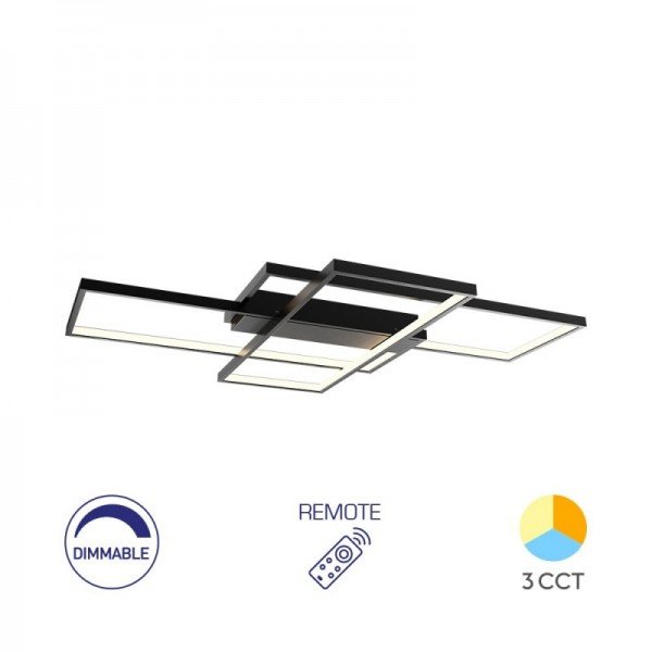 Braytron Led plafonjera Nela, BRY-NELA-SS3-RND-BLC-80W-RMT-IP20-CEILING LIGHT, BH17-04691