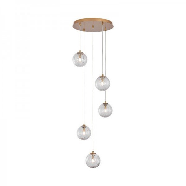 Braytron Kristalno staklo, BRY-S002R-5H-5xG9-GLD-PENDANT LIGHT, BV01-00023