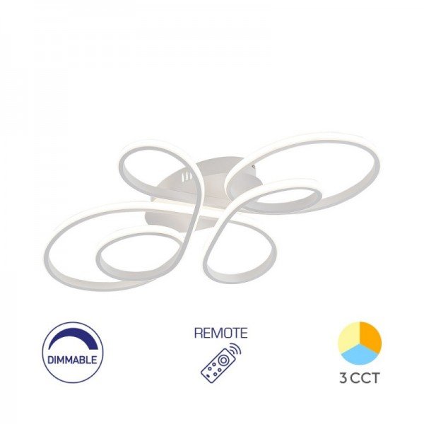 Braytron Led plafonjera Nela, BRY-NELA-SR2-RND-WHT-65W-RMT-IP20-CEILING LIGHT, BH17-04290