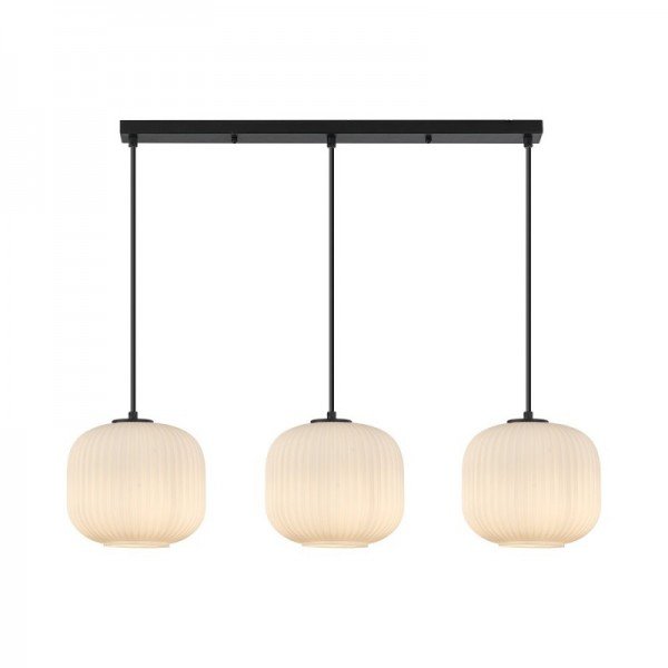 Braytron Opal staklo, BRY-S009S-3H-3xE27-OPL-BLC-PENDANT LIGHT, BV01-00092