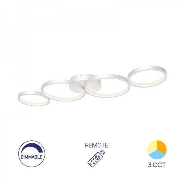 Braytron Led plafonjera Nela, BRY-NELA-SR1-RND-WHT-60W-RMT-IP20-CEILING LIGHT, BH17-04090