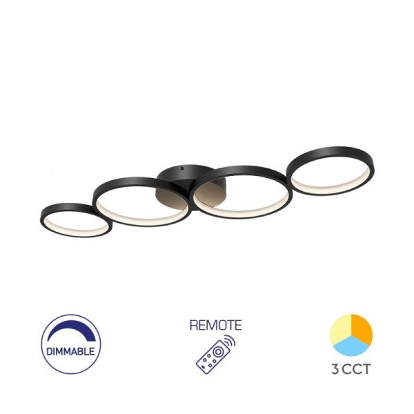 Braytron Led plafonjera Nela, BRY-NELA-SR1-RND-BLC-60W-RMT-IP20-CEILING LIGHT, BH17-04091