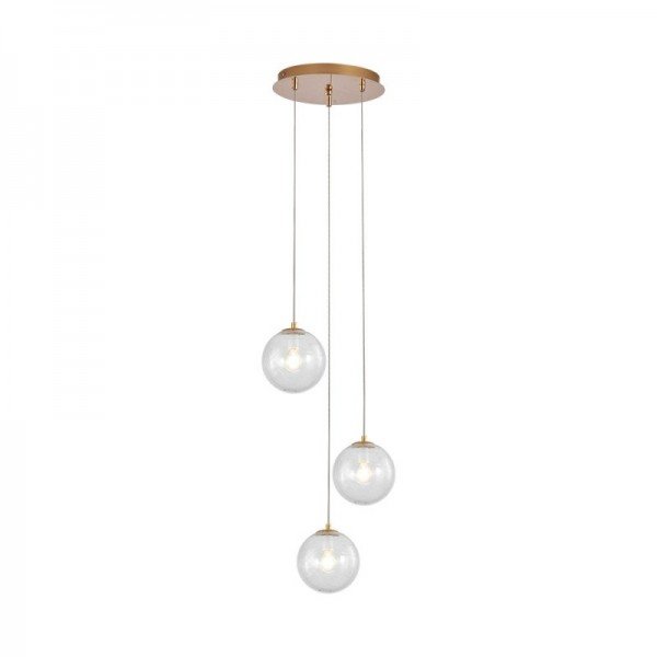 Braytron Kristalno staklo, BRY-S002R-3H-3xG9-GLD-PENDANT LIGHT, BV01-00022