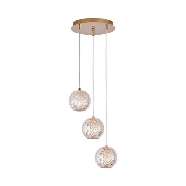 Braytron Kristalno staklo, BRY-S001R-3H-3xG9-GLD-PENDANT LIGHT, BV01-00011
