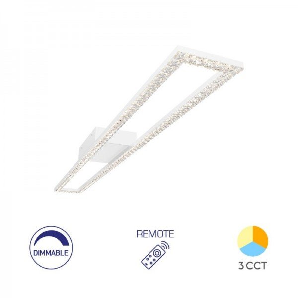 Braytron Led plafonjera Crystal, BRY-CRYSTAL-C-40W-3IN1-RMT-WHT-CEILING LIGHT, BH17-05090