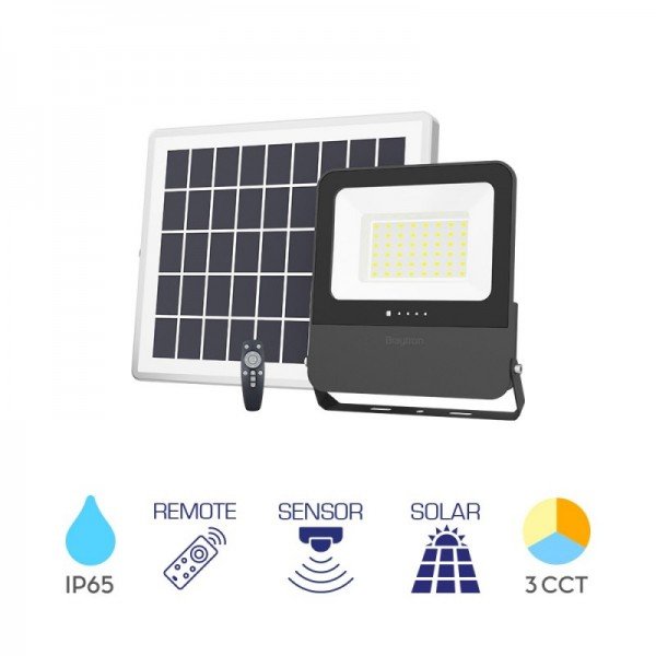 Braytron Solarni reflektor, BRY-SOLAR PL-30W-3IN1-RMT-IP65-SOLAR FLOODLIGHT, BT64-01281