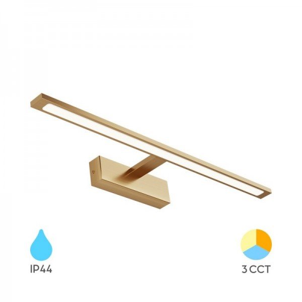 Braytron Svjetiljka za slike i ogledala, BRY-ARIA-600-12W-3IN1-GLD-IP44 MIRROR LAMP, BN12-00786