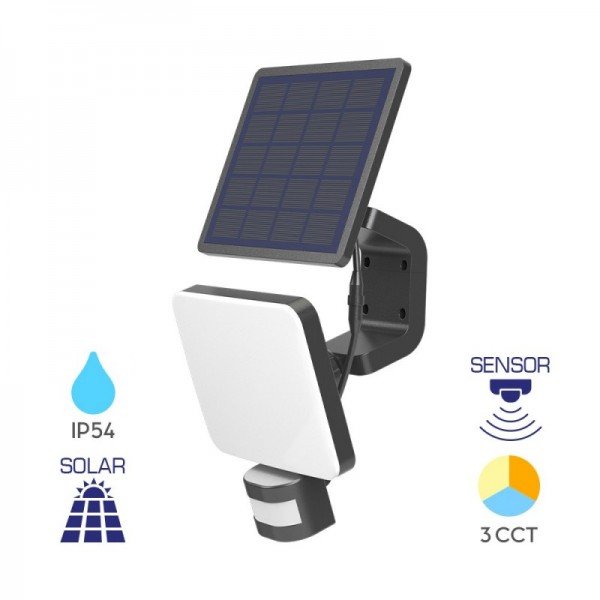 Braytron Solarna zidna svjetiljka, BRY-SOLARIS-W2-BLC-15W-3IN1-IP54-SOLAR WALL LIGHT, BG36-00281