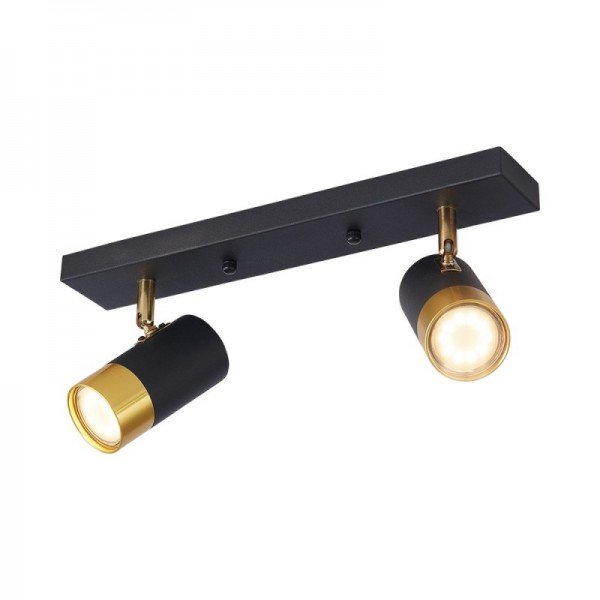 Braytron Rozetna, BRY-G002C-2H-2xGU10-GLD-BLC-CEILING LIGHT, BV04-00022