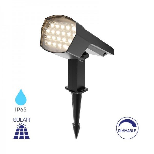 Braytron Solar Spike Light, BRY-SPIKE-12W-GRY-2IN1-IP65-SPIKE LIGHT, BG36-00582