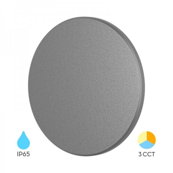 Braytron Led zidna svjetiljka, BRY-PALERMO-M-RND-GRY-12W-3IN1-IP65-WALL LIGHT, BG37-00282