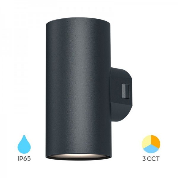 Braytron Led zidna svjetiljka, BRY-VEKTA-D-WL.2-GRY-2x9W-3IN1-IP65-WALL LIGHT, BG38-02582