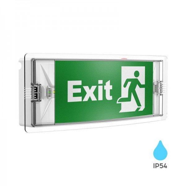 Braytron Panik lampa, BRY-EXIT-LED-3W-DUAL-IP54-WHT-EMERGENCY EXIT LAMP, BC14-00800