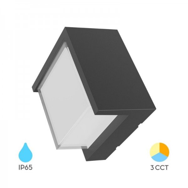 Braytron Led zidna svjetiljka, BRY-WALLS-G1-SQR-GRY-15W-3IN1-IP65-WALL LIGHT, BG38-01182