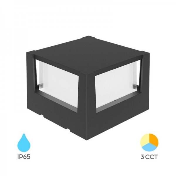 Braytron Led zidna svjetiljka, BRY-WALLS-G2-SQR-GRY-15W-3IN1-IP65-WALL LIGHT, BG38-01582