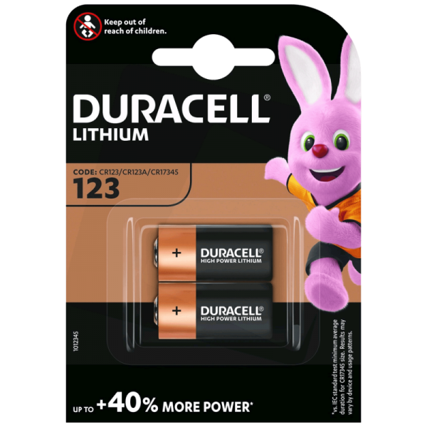 Duracell Baterija litijumska CR123A, 3V, blister 2 kom.