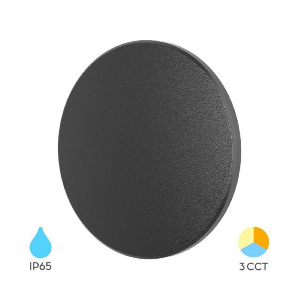 Braytron Led zidna svjetiljka, BRY-PALERMO-S-RND-BLC-10W-3IN1-IP65-WALL LIGHT, BG37-00181