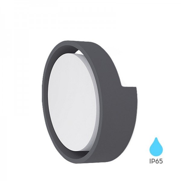 Braytron Led zidna svjetiljka, BRY-WALLS-D-RND-GRY-12W-4000K-IP65-WALL LIGHT, BG38-00712