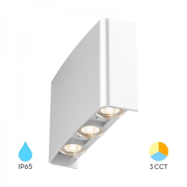Braytron Led zidna svjetiljka, BRY-VECTOR-B-WL-WHT-6x1W-3IN1-IP65-WALL LIGHT, BG38-03380