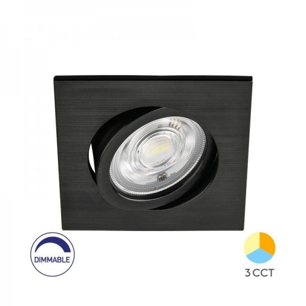 Braytron Led rozetna, BRY-SPOTLED G3-7W-SQR-BLC-DIM-3IN1-LED SPOTLIGHT, BD02-70781
