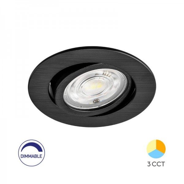 Braytron Led rozetna, BRY-SPOTLED G3-7W-RND-BLC-3IN1-DIM-LED SPOTLIGHT, BD02-60781